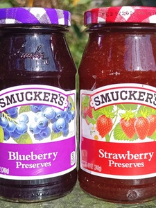 美国进口Smuckers Preserves Jam斯味可无糖草莓蓝梅果酱340g