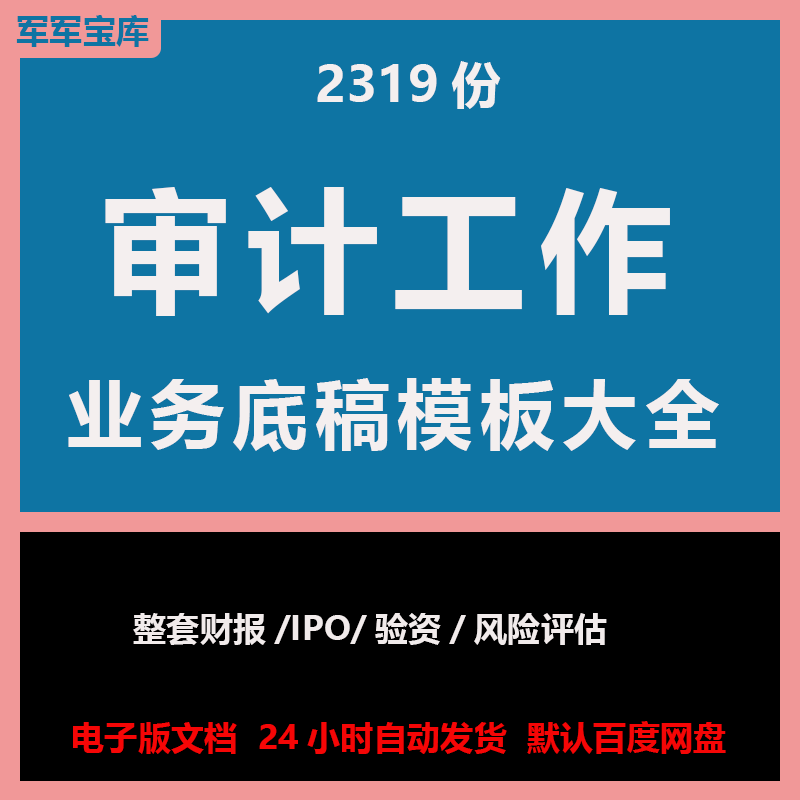 整套财报IPO验资等业务审计工作底稿模板大全编制指引word整电子版瀪馫