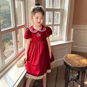 女童复古连衣裙2024夏季新款蓬蓬洛丽塔公主裙宝宝法式宫廷风长裙