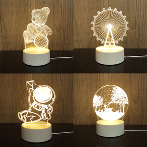 定制灯具3d小夜灯亚克力来图刻logo充电台灯公司开业送员工纪念品