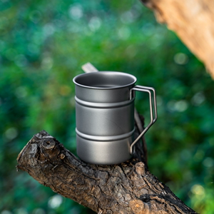 纯钛复古马克杯便携式钛金属露营茶杯钛杯水杯旅游户外啤酒杯咖啡