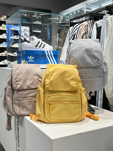 Adidas阿迪达斯女子小奶黄包黄色双肩包书包小背包JJ2089 JJ2091