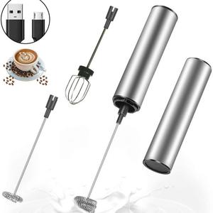2024新款USB充电式不锈钢咖啡奶泡机牛奶打奶泡器手持搅拌电动打