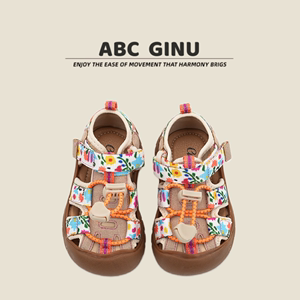 ABC GINU夏季新款儿童包脚防撞粘扣凉鞋小童户外运动休闲溯溪鞋子