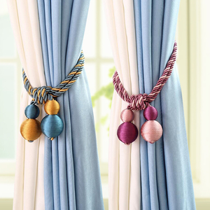 双球窗帘扣挂球欧式绑带饰品简约现代一对装系带扎带捆绑绳子束带