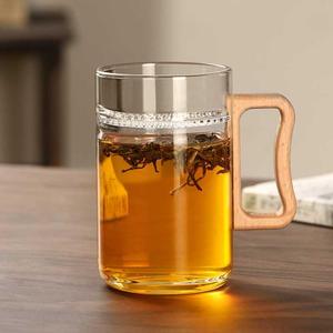 玻璃绿茶喝杯半过滤泡杯水杯子耐高温茶水分离办公茶ALT个人专用