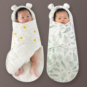 良良新生婴儿睡袋包被春秋冬厚款 纯棉初生儿宝宝抱被防惊跳襁褓