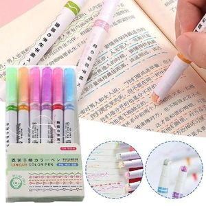 Colored Flower Shaped Fluorescent Pen Dashed Marker Pen