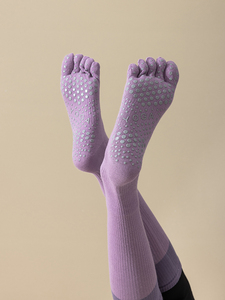 2双装 专业运动五指防滑小腿袜瑜伽压力肌能跳绳普拉提硅胶压缩袜