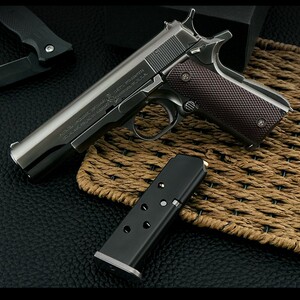 1:2.05教具柯尔特M1911大号全合金属仿真手枪抢抛壳模型不可发射