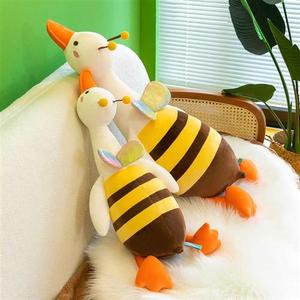 大白鹅抱枕正品跨境大白鹅公仔变身蜜蜂鹅疯鹅毛绒玩具了玩偶抱枕