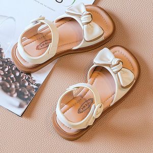 巴拉巴柆韩系女童鞋子2024新款夏季儿童公主蝴蝶结凉拖鞋中大童小