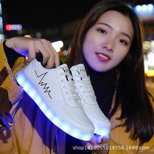 七彩发光鞋荧光鞋夜光鞋情侣款LED鞋跑步鞋USB充电灯光鞋男女板鞋