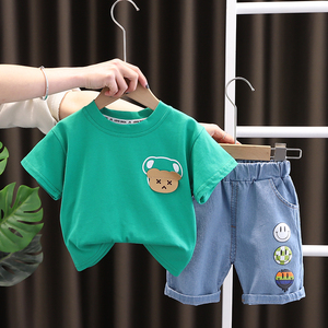 巴拉巴柆男童夏装1一3岁宝宝短袖两件套装小童夏季婴儿衣服童装潮