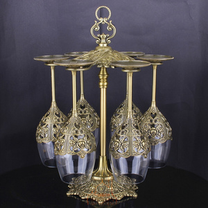 俄欧式红酒杯具套装金属玻璃创脚杯仿古中式礼品摆件挂杯
