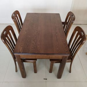 水曲柳纯实木长方形饭桌现代简约小户型4/8人餐桌餐椅组合