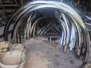 镀锌铁管方管方通不锈钢304材质拉弯半圆弧位大棚顶弯管加工50*10