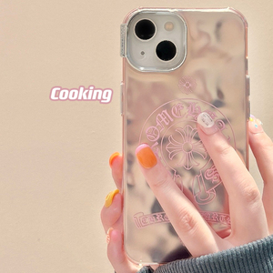 cooking适用潮牌粉色电镀克罗心十字架苹果15手机壳甜酷iphone14promax新款13pro小众简约11防摔12全包保护套