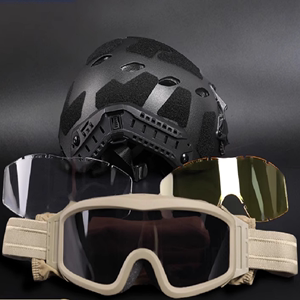 战术护目镜EESS三防防雾偏光 战术头盔防风镜三镜片骑行眼镜