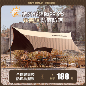 ANT BOLO天幕帐篷户外黑胶涂层遮阳防晒八角蝶形露营装备用品全套