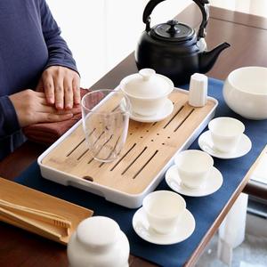 青瓷盖碗教学茶具套组红茶功夫茶艺套装陶瓷师考试培训茶艺便携包