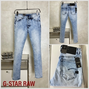 Gstar2024新款潮流时尚修身小脚弹力紧身蓝色牛仔裤男潮牌