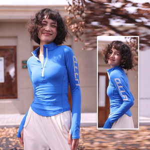 OULLA欧拉春秋紧身上衣瑜伽服外套运动长袖卫衣健身跑步T恤女3513