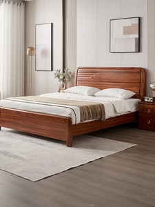 喜临门乌金木纯实木床现代中式简约卧室家具主卧双人床家用高箱储