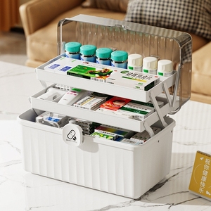 化妆品收纳箱医用整理可爱药品箱家用医药箱箱包薬收纳盒用的手提