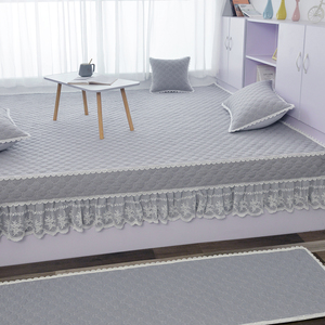 定制水洗色织纯棉榻榻米的专用床单床盖四季通用防滑夹棉炕盖铺毯