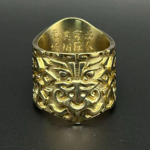 九州天驱指环订做铜戒指指环扳指铁甲依然在纪念版黄铜扳指