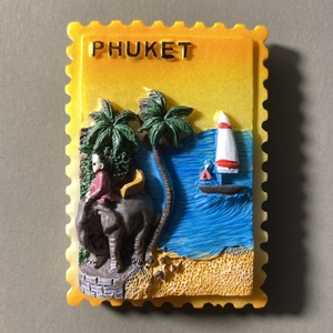 泰国普吉岛旅游纪念品创意立体树脂彩绘家居装饰工艺品磁力冰箱贴