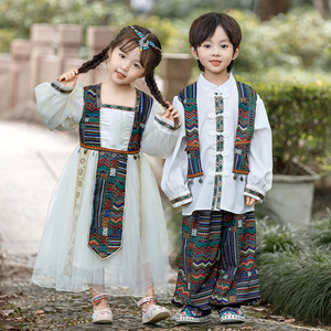 儿童少数民族服装男女童异域风情西域公主新疆男女童表演出服套装