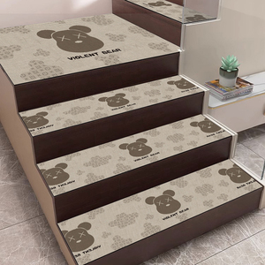 轻奢楼梯垫可擦硅藻泥地垫免胶自粘踏步垫子loft家用防滑台阶地毯