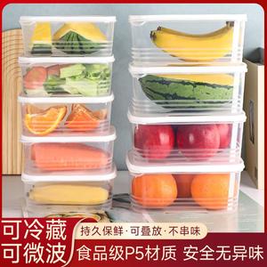 家用厨房冰箱收纳保鲜盒冷冻层冻肉水果置物盒透明塑料食品配菜盒