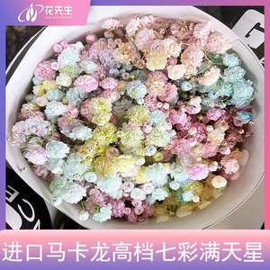 进口七彩满天星鲜花客厅摆设装饰真花永生束高端节日家居插花水养