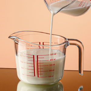 玻璃量杯带刻度厨房用食品级耐高温有手柄烘焙工具打鸡蛋专用杯子