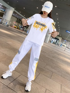 中国李寧联名夏装搭配一整套夏季休闲时尚跑步广场舞运动服装套装