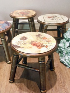 简欧小凳子家用创意实木大人北欧矮凳结实客厅板凳现代欧式茶几凳
