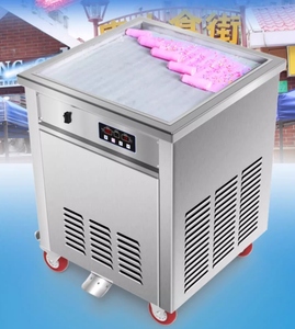 快速结冰炒冰淇淋机插电式炒冰机电动炒酸奶机网红单锅台式炒冰机