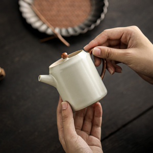 几欢汝窑月白圆隆壶小容量精致陶瓷茶壶泡茶家用汝瓷功夫茶具套装