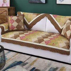 正品全棉布艺北欧防滑沙发垫田园坐垫四季通用纯棉简约现代皮沙发