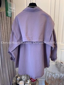 加大码300斤欧货紫色气质中长款斗篷春秋男女假两件衬衫披风外套