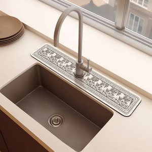 厨房硅藻泥沥水垫卫生间洗手台水龙头洗漱台面窄边速干吸水垫定制