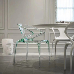 北欧亚克力餐椅家用带扶手透明椅子设计师水晶椅ins塑料休闲凳子