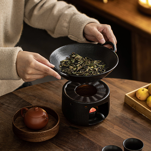 中式烤茶炉围炉焙茶器茶叶提香炉蜡烛加热烘茶醒茶恒温茶炉煮茶器