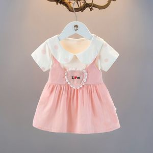 夏季新款周岁女童宝宝短袖连衣裙2024公主洋气儿童夏装小女孩两件