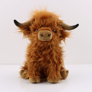 网红Highland Cow苏格兰高地牛犊子毛绒玩具非主黄毛牛玩偶公仔