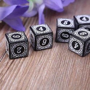 10Pcs D6 Polyhedral Dice Square Edged Numbers 6 Sided Dices