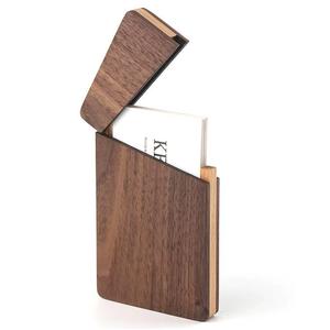 黑胡桃实木名片盒创意个性化便携式木质商务礼品高档打火机名片夹